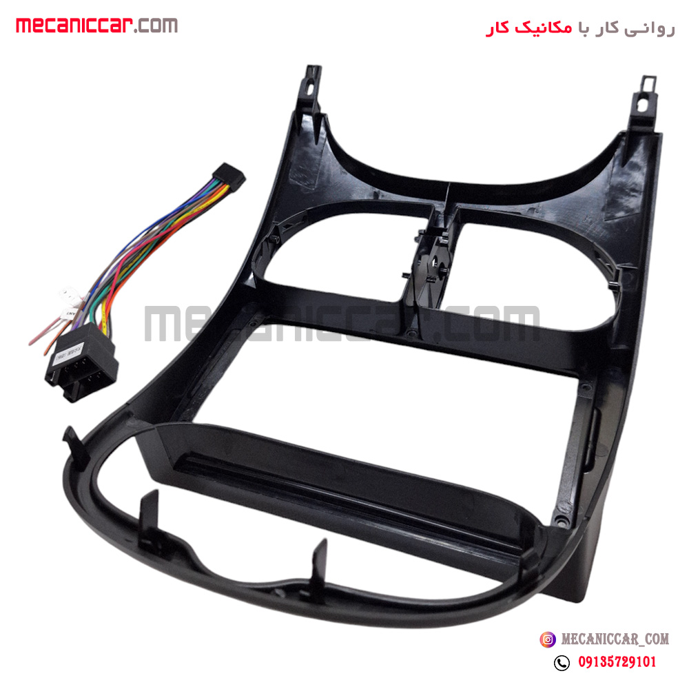 قاب دور دریچه هوا کولر و بخاری و ضبط وسط داشبورد مانیتوردار 9 اینچ پژو 206