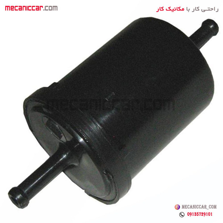 فیلتر (صافی) بنزین فلزی 2 سر صاف بدون براکت پراید پاسارگاد