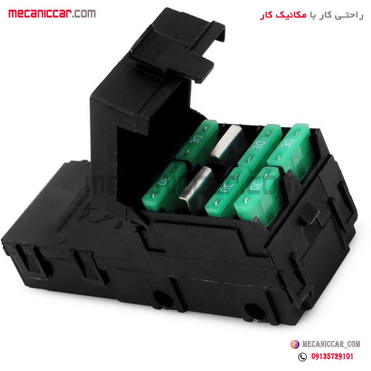 جعبه فیوز کالسکه ای 6 تیغه پژو 405 و سمند و پارس elx تپش صنعت