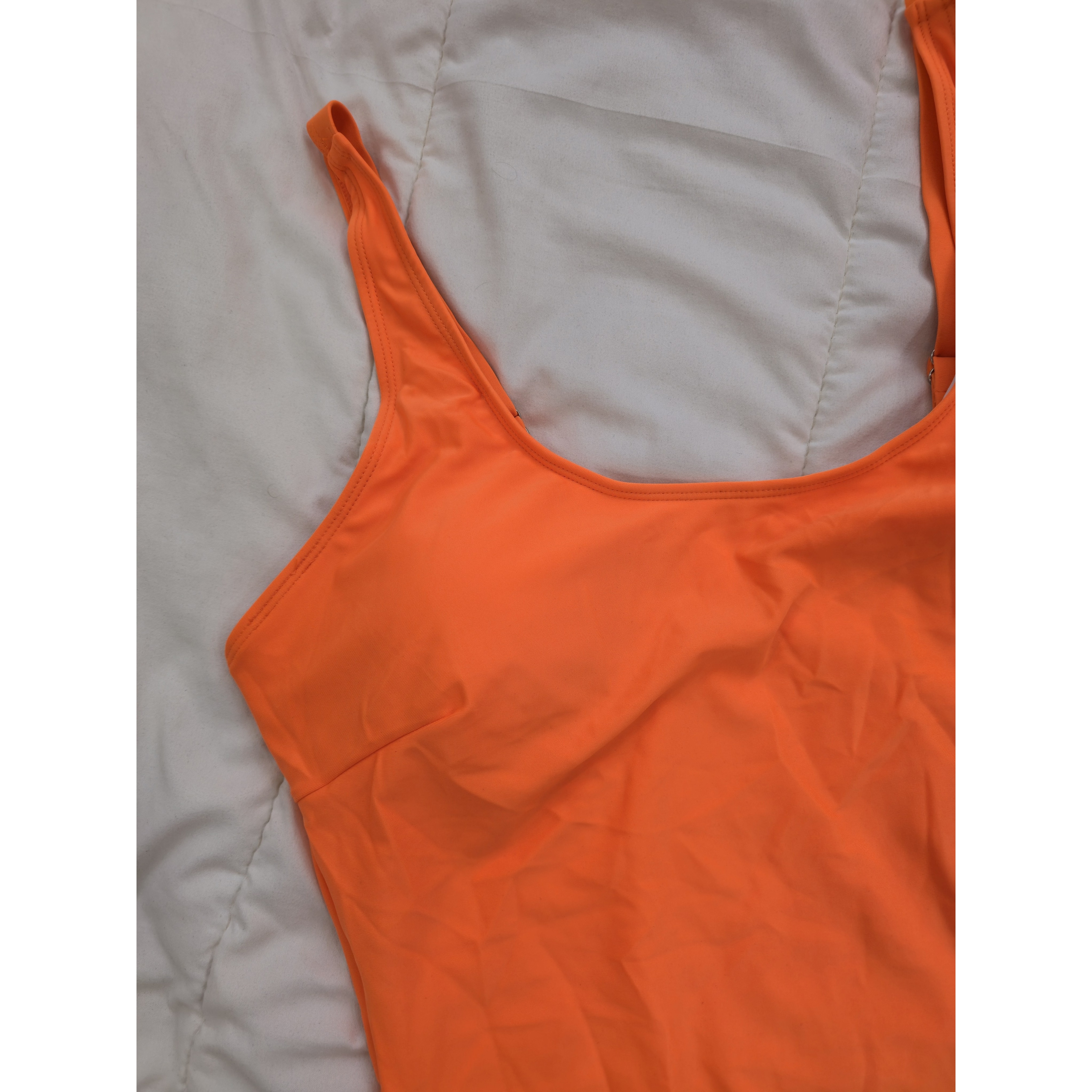 مایو کاپدار زنانه وارداتی shein سایزبزرگ 48 الی 52ریز 2XL نارنجی فلور